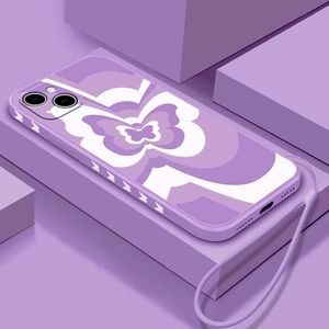 Butterfly Pattern Phone Case With Lanyard.